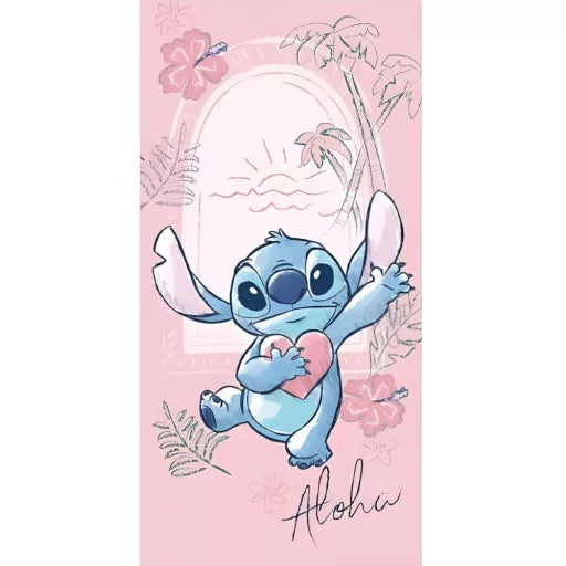 💙 Serviette de bain Disney – Lilo & Stitch "The Star Dog Heart"