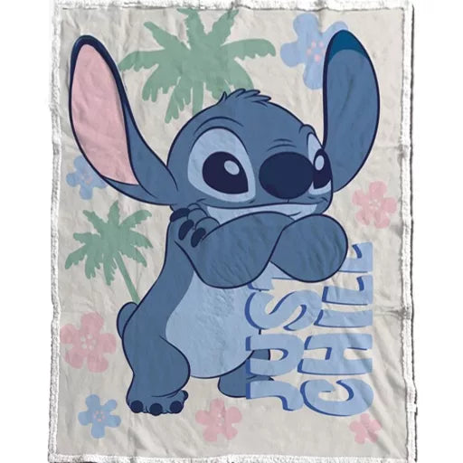 🌟Couverture sherpa Disney – Lilo & Stitch, Le Chien Étoile – 130 x 170 cm