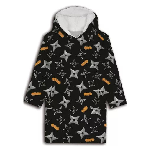 🌀 Poncho polaire Naruto Shuriken – Adulte – 85 × 85 cm