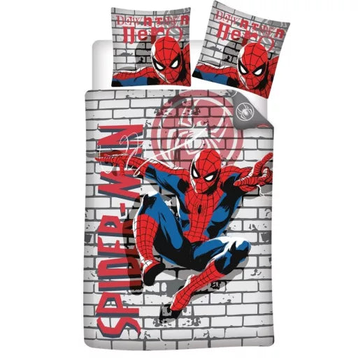 🕷️ Housse de couette Spiderman Downtown – 140×200 cm + taie 65×65 cm