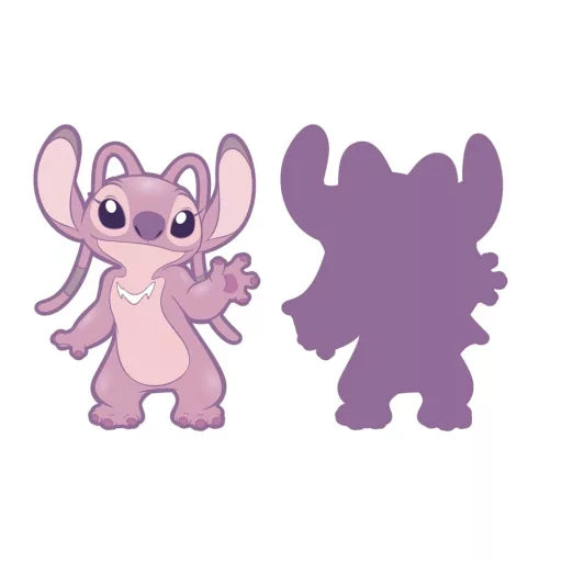 🌺 Coussin décoratif en velours – Lilo & Stitch, Ange – 35 × 29 cm