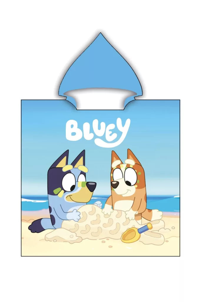 🏖️🐶 Poncho de plage – Bluey Sandcastle – séchage rapide – 55 × 110 cm