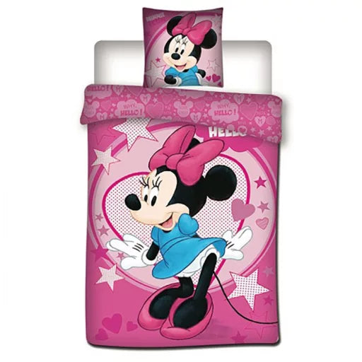 💕 Housse de couette Disney Minnie Sweetheart Microfibre – 140×200 cm + taie 63×63 cm