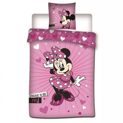 💖 Parure de lit Disney Minnie Proud Microfibre – 140×200 cm + taie 63×63 cm