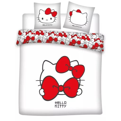 🎀 Parure de lit double Hello Kitty Red Bow – 240×220 cm