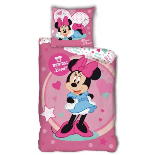 👗 Parure de lit Disney Minnie Look Microfibre – 140×200 cm + taie 63×63 cm