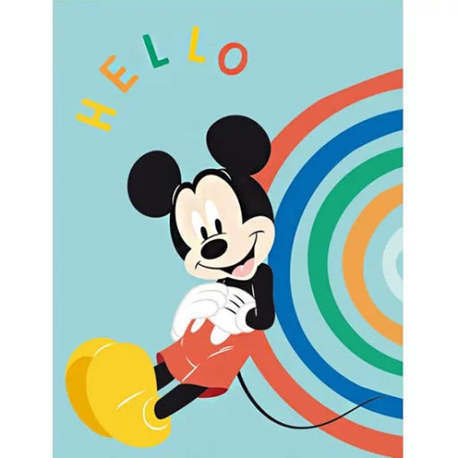 👋 Couverture polaire – Disney Mickey « Hello » – 100 x 140 cm