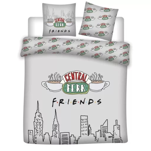 ☕ Parure de lit double Friends Grey – 240×220 cm