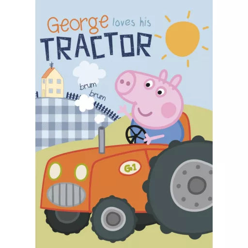🚜 Couverture polaire – Peppa Pig « Tracteur » – 100 x 140 cm