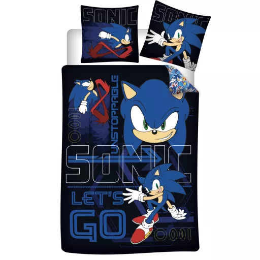 🌀 Parure de lit Sonic the Hedgehog Unstoppable – 140×200 cm + taie 70×90 cm