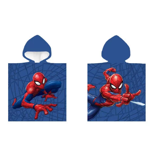 🕷️🦸♂️ Poncho de plage – Spiderman : Motif Héros – 100 % coton – 50 × 100 cm