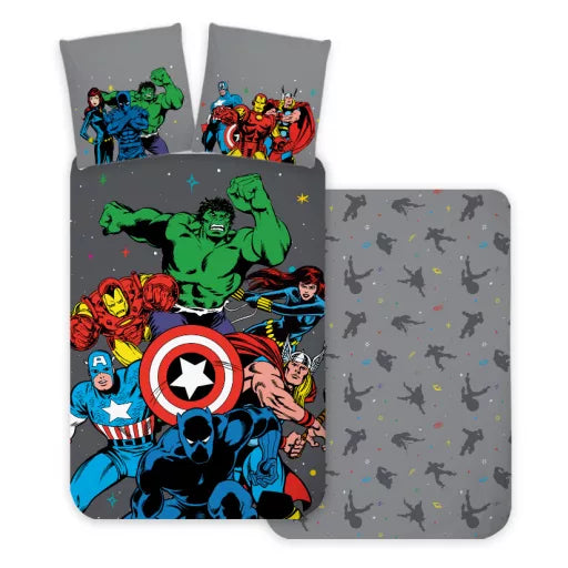 💥 Parure de lit Avengers Classic Comic Style – 140×200 cm + taie 70×90 cm