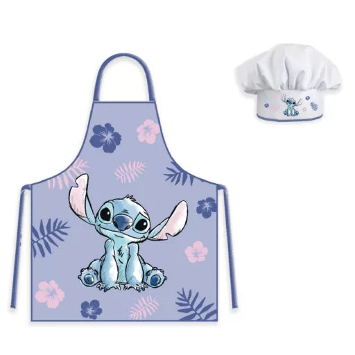 🌺 Ensemble enfant 2 pièces – Disney Lilo et Stitch « Le Chien Étoile » – Tablier + Bonnet
