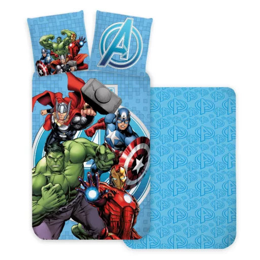 💙 Parure de lit Avengers Blue – 140×200 cm + taie 70×90 cm