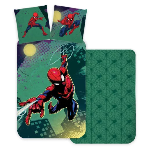 🕷️ Parure de lit Spiderman Emerald – 140×200 cm + taie 70×90 cm