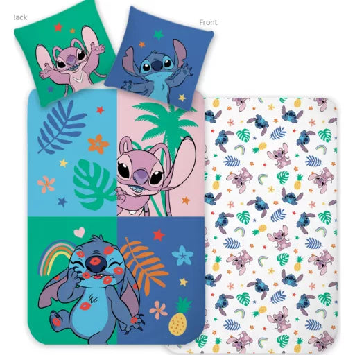 🌴⭐🌀 Housse de couette Disney Lilo & Stitch – Le Chien Étoile, Jungle Joyeuse – 140 × 200 cm + Taie 70 × 90 cm