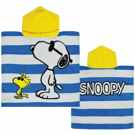 🐾🌞 Poncho de plage – Snoopy & Woodstock – 100 % coton – 50 × 100 cm