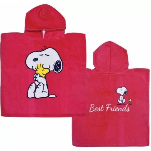 🐾💙 Poncho de plage – Snoopy Meilleur Ami – 100 % coton – 50 × 100 cm