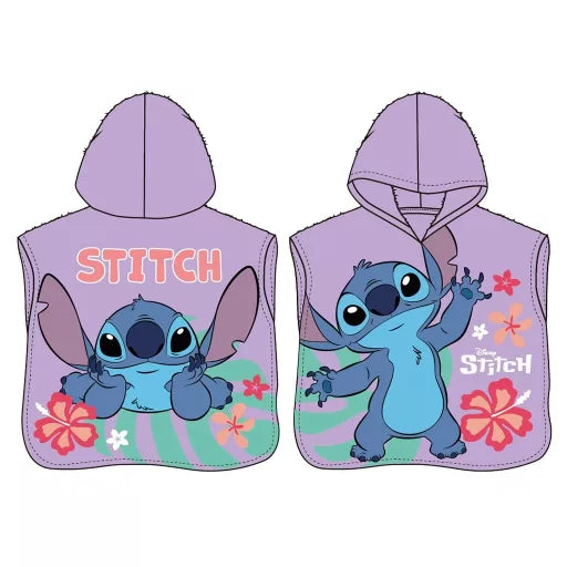 🌴👽 Poncho de plage – Disney Lilo et Stitch : Paradis Alien – 100 % coton – 50 × 115 cm