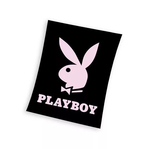 🖤 Couverture polaire Playboy – Corail & Noir – 150 x 200 cm