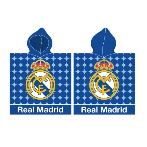 ⚽💨 Poncho de plage – Real Madrid Los Blancos – séchage rapide – 55 × 110 cm