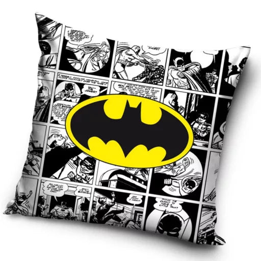 🦇 Taie d’oreiller – Batman Comic – 40x40 cm – polyester – coussin inclus