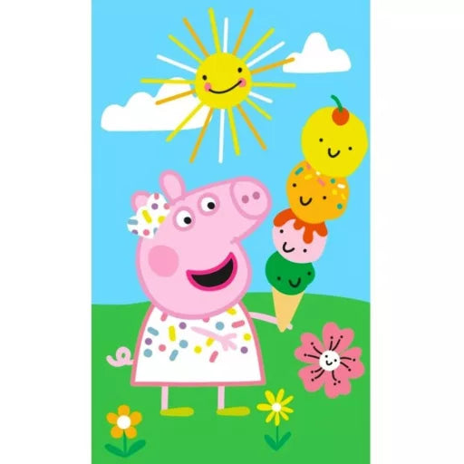 🌞 Serviette Peppa Pig Summer Time – 30x50 cm