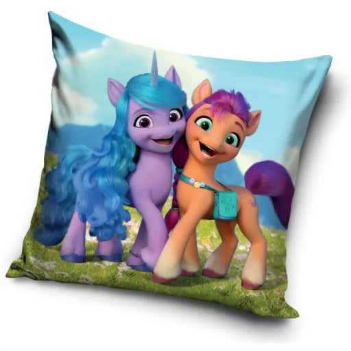 🌈🦄 Taie d’oreiller – My Little Pony Harmony – 40x40 cm – coussin inclus