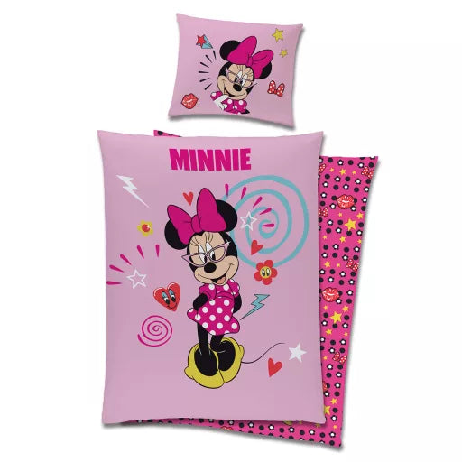 🎀 Parure de lit Disney Minnie Chic – 140×200 cm + taie 70×90 cm