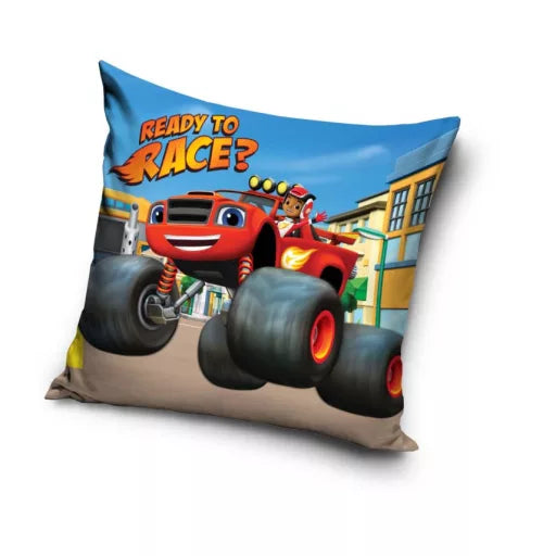 🏁🔥 Taie d’oreiller – Flame Ready to Race – 40x40 cm – effet velours – coussin inclus