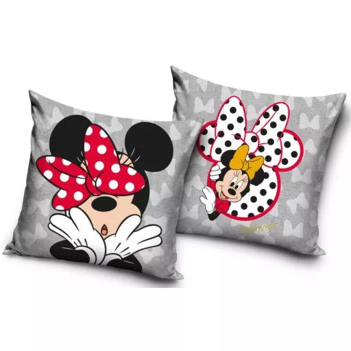 🎀🕰️ Taie d’oreiller – Disney Minnie Intemporelle – 40x40 cm – effet velours – coussin inclus