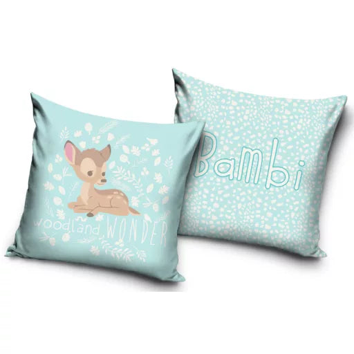 🌲🦌 Taie d’oreiller – Disney Bambi Woodland – 40x40 cm – effet velours – coussin inclus