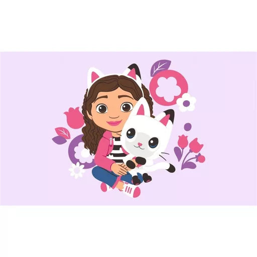 🌸 Serviette Gabby’s Dollhouse – Fleurs & Gabi – 30x50 cm