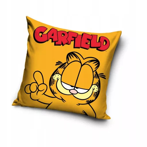 ☀️🐱 Taie d’oreiller – Garfield Sun – 40x40 cm – effet velours – coussin inclus