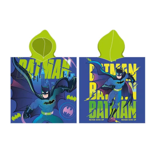 🦇💪 Poncho de plage – Batman Never Give Up – 100 % coton – 55 × 110 cm