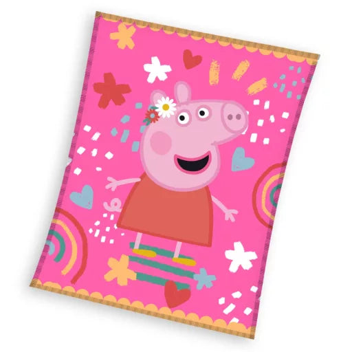 🐷 Couverture polaire corail Peppa Pig – Piggy Tales – 130 x 160 cm