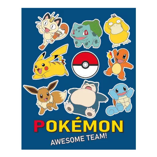 ⚡ Couverture polaire corail Pokémon – Awesome Team – 130 x 160 cm