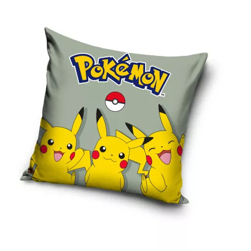 ✨⚡ Taie d’oreiller – Pokémon Triple Sparkle – 40x40 cm – effet velours – coussin inclus