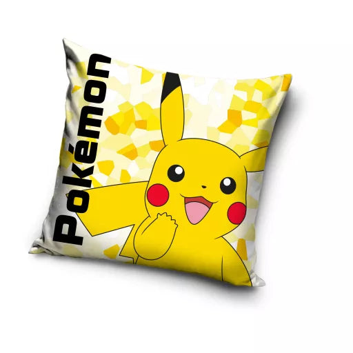 ⚡ Taie d’oreiller – Pokémon Electro – 40x40 cm – effet velours – coussin inclus