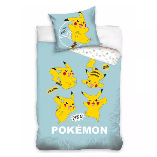 ⚡ Parure de lit Pokémon Pika – 140×200 cm + taie 70×90 cm