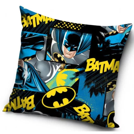 🦇💥 Taie d’oreiller – Batman Comic – 40x40 cm – effet velours – coussin inclus