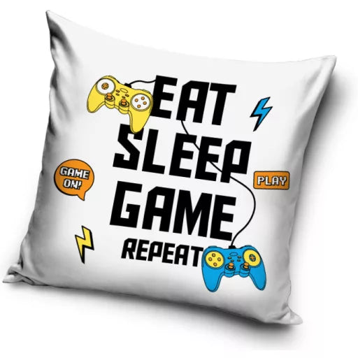 🎮 Coussin décoratif – Gamer Blanc – 40 × 40 cm