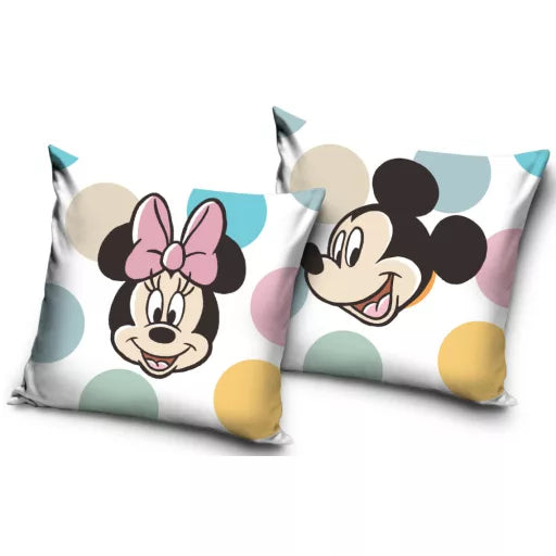🎀 Coussin décoratif – Disney Minnie & Mickey à pois – 40 × 40 cm