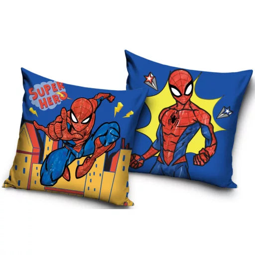 🕷️🦸♂️ Taie d’oreiller – Spiderman Super Hero – 40x40 cm – effet velours – coussin inclus