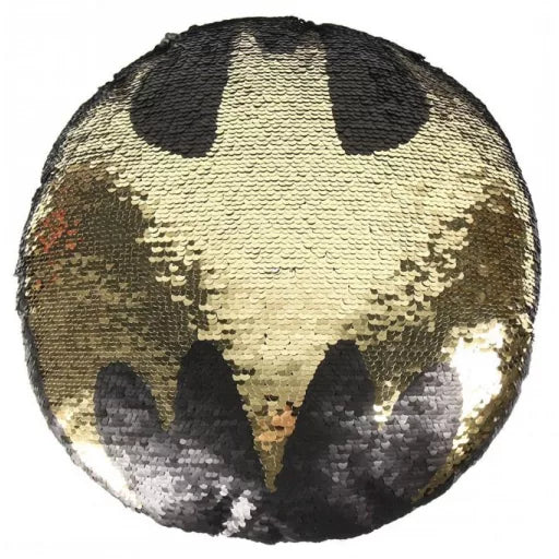 🦇 Coussin réversible à sequins – Batman – Ø 30 cm