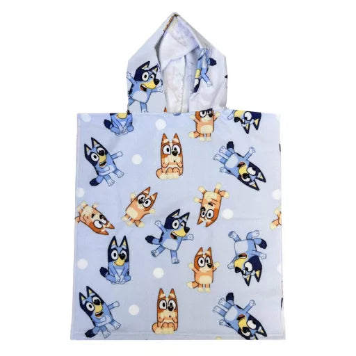 🐶🎉 Poncho de plage – Bluey Playful – séchage rapide – 50 × 115 cm