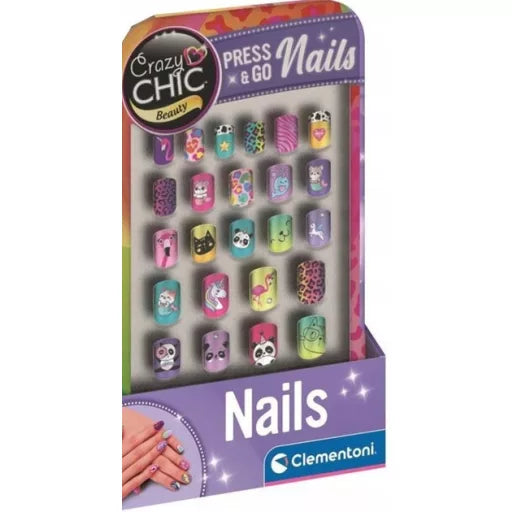 🐾💅 Ensemble de nail art – Crazy Chic Animals – Clementoni – 9 × 14 cm