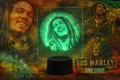 🎶✨ Lampe Illusion 3D – Portrait Bob Marley