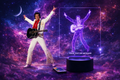 🎸✨ Lampe Illusion 3D – Portrait Elvis Presley et sa guitare