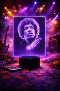 🎸✨ Lampe Illusion 3D – Portrait Jimi Hendrix